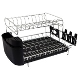 ADDMIRRE 2 Tier Plastic Drainer Stainless Steel Dish Drying Rack,$37 MSRP
