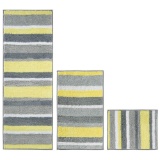 mDesign Striped Microfiber Polyester Spa Rugs for Bathroom Vanity,$39 MSRP