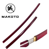 MAKOTO Handmade Shirasaya Samurai Katana Sharp Sword Burgundy,$42 MSRP