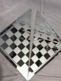 Black and Frosted Glass Chess Set with Mirror Board, $49 MSRP