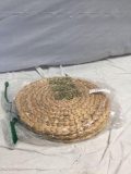 2pc Natural Water Hyacinth Weave Placemat Round Braided Rattan Tablemats, $16 MSRP
