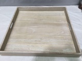 MyGift Large Shabby Chic Square Wood Serving Tray for Breakfast in Bed, Tea, Coffee, $39 MSRP