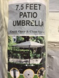 Patio Umbrella, 7.5 Ft Durable Aluminum Outdoor Umbrella with Push Button Tilt and Crank, $54 MSRP