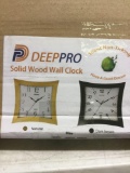 DEEPPRO Silent Wall Clock Solid Wood 14-inches Square Non Ticking Digital Quiet,$37 MSRP