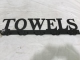 Black Metal Towels Design Wall Mounted 5 Dual-Hook Towel Hanger Rack for Bathroom, $29 MSRP