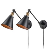 CLAXY Ecopower Industrial Swing Arm Wall Sconce Retro Reading Wall Lamp-2 Pack $100 MSRP