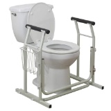 Drive Medical Stand Alone Toilet Safety Rail, White $34 MSRP