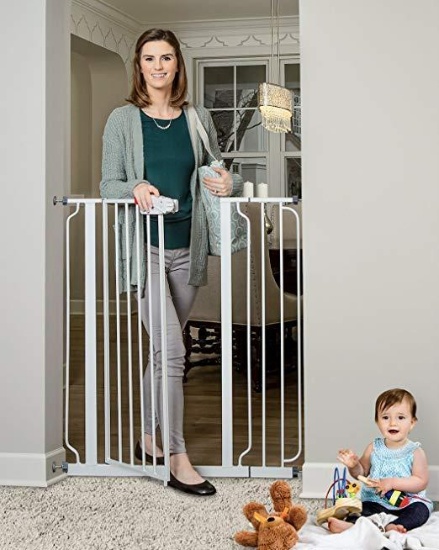 Regalo Easy Step Extra Tall Walk Thru Gate, Includes 4-Inch Extension Kit,$41 MSRP