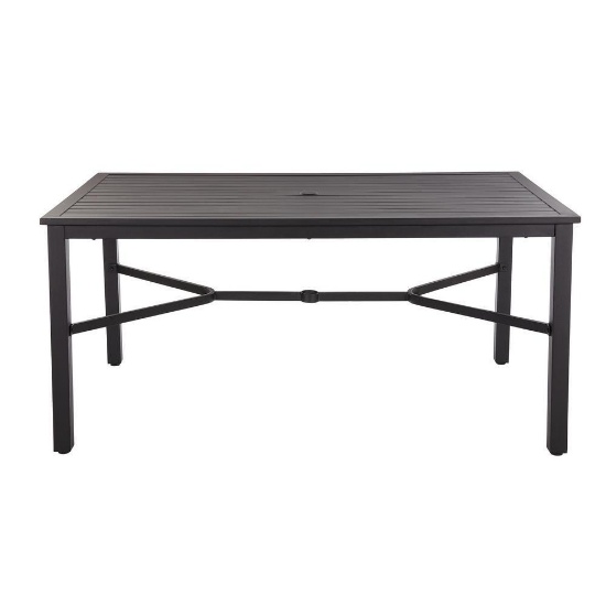 Hampton Bay Mix and Match Black Rectangle Metal Outdoor Dining Table, $109 MSRP