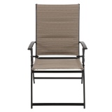 Hampton Bay Mix and Match Folding Steel Outdoor Dining Chair in Cafe Sling , $59 MSRP