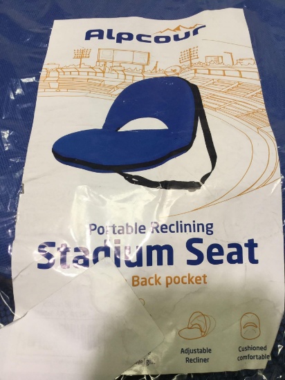 Alpcour Folding Stadium Seat Deluxe 6-Position Reclining Waterproof Cushion Chair, $38 MSRP