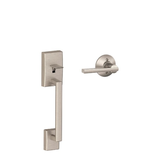 Schlage Century Satin Nickel Entry Door Handle and Latitude Door Lever, $99 MSRP