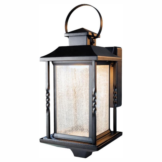 Home Decorators Collection Portable Black Outdoor Integrated LED Wall Mount Lantern, $100 MSRP