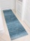 Hallway Runner Rugs Non Slip Machine Washable-Contemporary Modern Blue Stripe Abstract - $45.99 MSRP