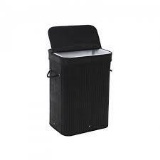 Bamboo Laundry Hamper Storage Basket Foldable Dirty Clothes Hamper with Lid Handles-$35.99 MSRP