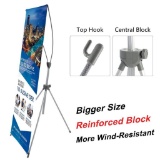 T-Sign Reinforced Block Adjustable Tripod X Banner Stand