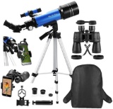 MaxUSee Travel Scope w/ Backpack-70mm Refractor Telescope & 10X50 Full-size HD Binoculars-$87.99MSRP