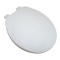 Builder Grade Plastic Toilet Seat, White, Round Closed Front with Cover,$20 MSRP