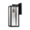 Globe Electric Bowery 1-Light Outdoor Indoor Wall Sconce, Matte Black Clear Glass Shade $37 MSRP