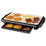 Oster Titanium Infused DuraCeramic Griddle with Warming Tray, Black $27 MSRP