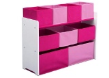 Delta Children Deluxe Multi-Bin Toy Organizer with Storage Bins, White/Pink - $46 MSRP