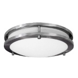 HomeSelects 6102 Saturn Surface Mount Ceiling Light Brushed Nickel with Opal Glass Globe $33 MSRP
