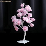 FURNIZONE Rose Table Lamp Flower Desk Lamp Pink Girls Lamp Bedside Lamp Tree Light with AC, $30 MSRP