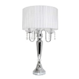 Elegant Designs LT1034-WHT Trendy Sheer Table Lamp with Hanging Crystals, Sheer Shade $54.58 MSRP