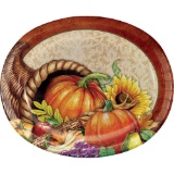 Creative Converting 332012 Harvest Thanksgiving Oval Plates Orange $5.99 MSRP