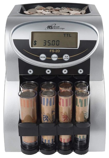 Royal Sovereign 2 Row Electric Coin Counter With Patented Anti-Jam Technology - $66.38 MSRP