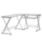 Tempered Glass L Shape Corner Desk With Pull Out Keybaord Panel. Color: Clear - $129.83 MSRP