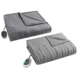 Beautyrest - Heated Fleece Blanket And Throw Combo Set - Tan - King Size Blanket, $ 79 MSRP