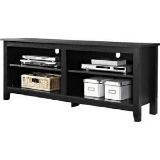 Walker Edison 58-inch Wood TV Stand Storage Console in Black, W58CSPBL - $135.46 MSRP