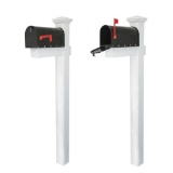 Houseables Mailbox and Post Kit, Decorative Mail Box Included, White & Black
