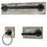 Wall Mounted Industrial Rustic 3 pc Bathroom Fixture with Towel Bar, Towel Ring,$ 56 MSRP