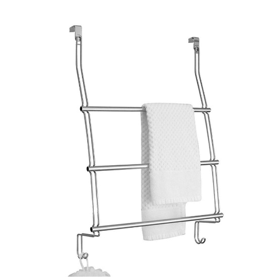 InterDesign Classico Over the Door Towel Rack with Hooks for Bathroom - $19.39 MSRP