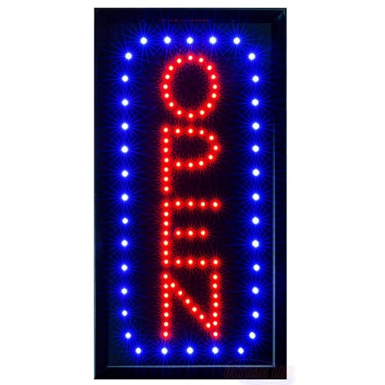 LED Neon Open Sign for Business:Vertical Lighted Sign Open- Static and Flashing Modes $25.99 MSRP