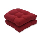 Indoor/Outdoor Red Solid Wicker Seat Cushions
