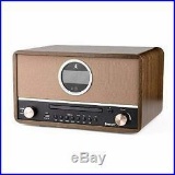 D&L Bluetooth CD/MP3 Player Wooden Portable Boombox Hi-Fi Speaker Home Audio Component