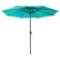 Solar Powered LED Lighted Patio Umbrella, Turquoise 7 Feet X 9 Feet