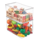 mDesign Stackable Closet Plastic Storage Bin Box with Lid - $27.99 MSRP