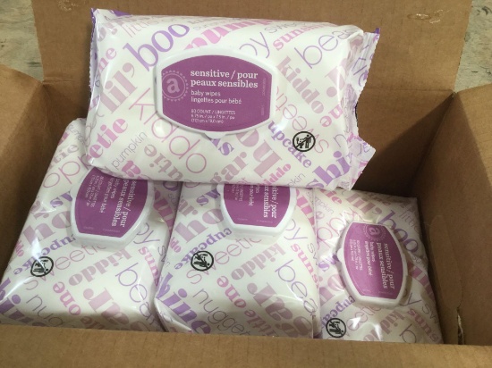 Amazon Elements Baby Wipes, Sensitive, 480 Count, Flip-Top Packs, MSRP $10.00