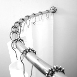 Bino Expandable Curved Shower Curtain Rod, Polished Chrome - 48