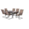 Hampton Bay Crestridge 7-Piece Padded Sling Outdoor Dining Set in Putty - $697.00 MSRP
