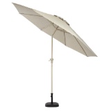 Hampton Bay Statesville 9 ft. Aluminum Crank and Tilt Round Patio Umbrella in Dove - $146.85 MSRP