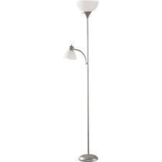 Mainstays Silver Floor Lamp with Reading Light - $21.97 MSRP