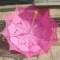 Embroidery Lace Straight Wooden Handle Umbrella Wedding Decoration Parasol Photograph