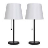 HAITRAL Table Lamp Set of 2 Modern Desk light Black Nightstand Lamps - $54.31 MSRP