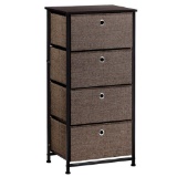 Langria 4 Drawer Home Dresser Storage Tower Clothes Organizer with Easy-Pull Faux Linen Drawers