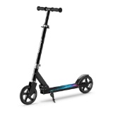 Enkeeo Kick Scooter with 220 lbs Capacity, Height Adjustable Handlebar and Oversized Wheels